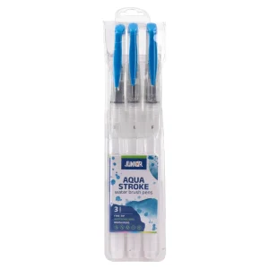 Aqua Stroke, water brush pens, flat and round, 3 pcs