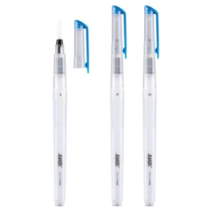 Alternative view of Aqua Stroke, water brush pens, flat and round, 3 pcs