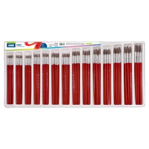 Ruby, set of brushes, round, 144pcs