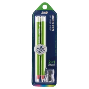 Undo Pen, pen shape eraser and sharpener, 3pcs