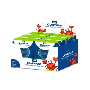 Crubbycup, school paint pot with cover, plastic, blue