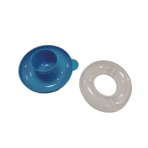 Alternative view of Crubbycup, school paint pot with cover, plastic, blue