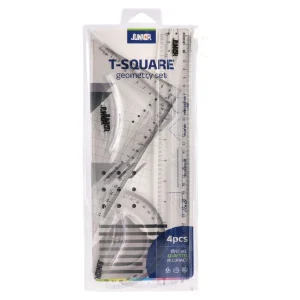 T-square, geometry set, transparent, 4pcs