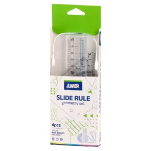 Slide rule, geometry set, transparent, 15cm