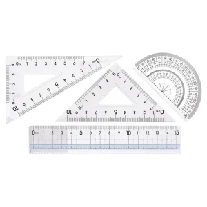 Alternative view of Slide rule, geometry set, transparent, 15cm