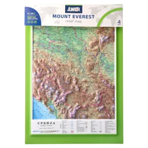 Alternative view of Mount Everest, relief map, A3, Serbia