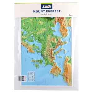 Alternative view of Mount Everest, relief map, A3, Europe