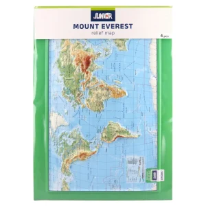 Alternative view of Mount Everest, relief map, A3, World