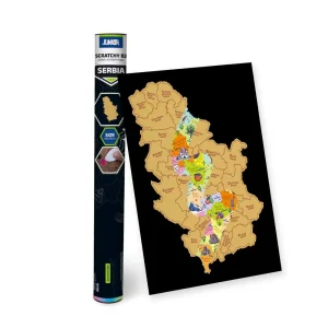 Scratchy B2, scratch map, 54x70cm, Serbia