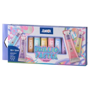 Brillio, tempera, pastel, 12ml, 10pcs
