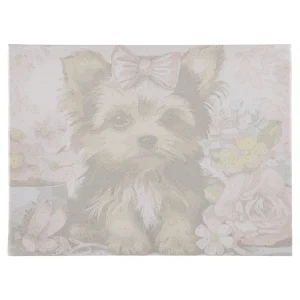 Alternative view of Graffiti canvas, sketch blind frame, dog with flowers, white, 30x40cm