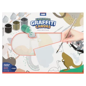 Graffiti canvas, sketch blind frame, kangaroo, white, 30x40cm