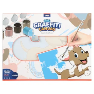 Graffiti canvas, sketch blind frame, dog, white, 30x40cm