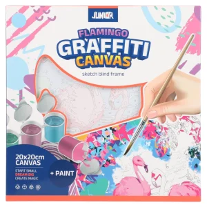 Graffiti canvas, sketch blind frame, flamigo, white, 20x20cm