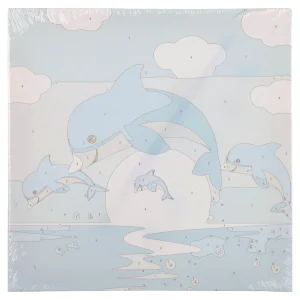 Alternative view of Graffiti canvas, sketch blind frame, dolphin, white, 20x20cm