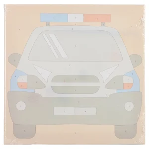 Alternative view of Graffiti canvas, sketch blind frame, police car, white, 20x20cm