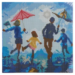 Alternative view of Graffiti diamonds, blind frame with pins, family, white, 30x30cm