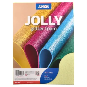 Foamy Glitter, eva foam with glitter, pastel, yellow, A4, 10pcs