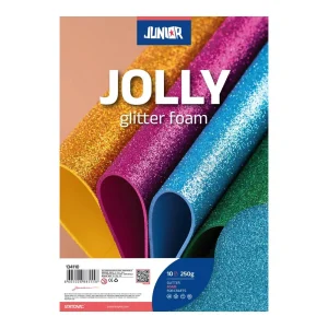 Foamy Glitter, eva foam with glitter, blue, A4, 10pcs