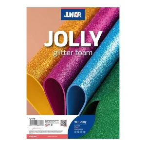 Foamy Glitter, eva foam with glitter, green, A4, 10pcs