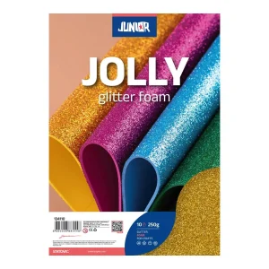 Foamy Glitter, eva foam with glitter, gold, A4, 10pcs