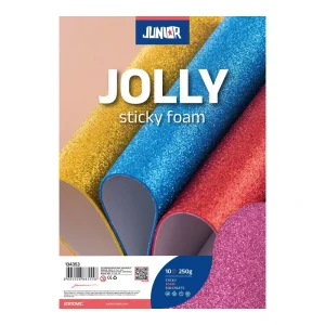 Foamy Sticky, eva foam self-adhesive with glitter, pink, A4, 10pcs