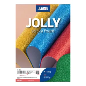 Foamy Sticky, eva foam self-adhesive with glitter, green, A4, 10pcs