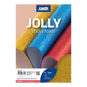 Foamy Sticky, eva foam self-adhesive with glitter, gold, A4, 10pcs