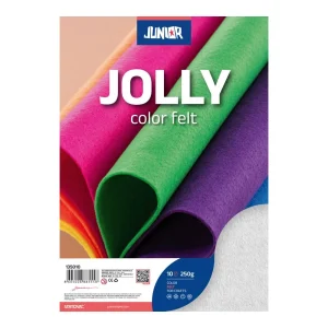 Felt, fine color felt, white, A4, 10pcs