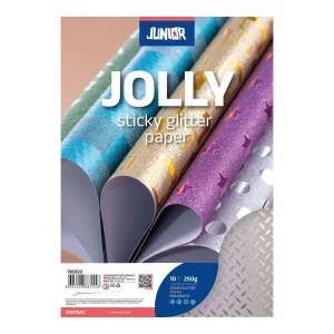 Jolly Sticky Glitter, self-adhesive paper, rice, silver, A4, 10pcs