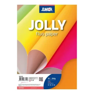Jolly Fluo, paper, fluo orange, A4, 250g, 10pcs