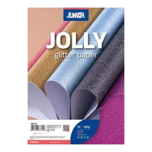 Jolly Glitter, paper with glitter, pink, A4, 250g, 10pcs