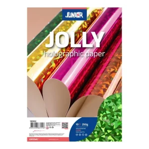 Jolly Holographic, paper holographic, green, A4, 250g, 10pcs