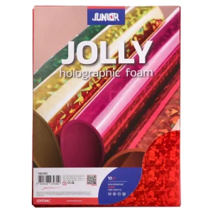 Foamy Holo, holographic foam, eva foam,  red, A4, 250g, 10pcs