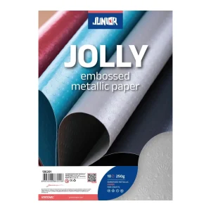 Jolly Embossed Metallic, paper metallic embossed, silver, A4, 250g, 10pcs