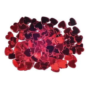 Crafty ruby, craft confetti, hearts, red, 15 x 15mm, 14g