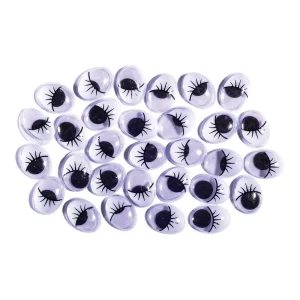 Crafty eyes, craft eyes, oval, eyelashes, 12 x 16mm, 30pcs