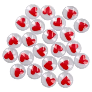 Crafty eyes, craft eyes, hearts, 15mm, 36pcs