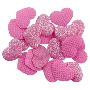 Crafty shapes, craft shapes, heart, textile, 20pcs