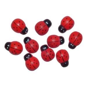 Crafty woody, craft decoration, ladybugs, wood, 10pcs