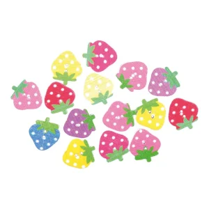 Crafty woody, craft decoration, strawberries, wood, 15pcs