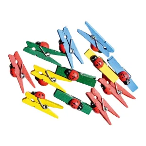 Crafty woody, craft clothespin, ladybug, wood, 12pcs