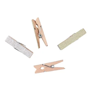 Crafty woody, craft clothespin, glitter, mix, wood, 10pcs