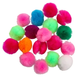 Crafty pom, kraft pom pom, neon, mix, 25mm, 24pcs