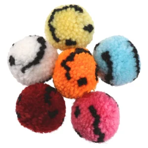 Crafty pom, craft pom pom, smiley, 6pcs