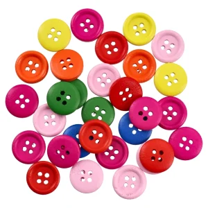 Crafty woody, craft decoration, buttons, mix, 30pcs