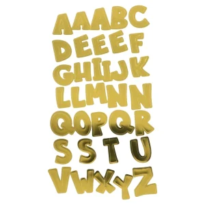 Crafty sticky, alphabet sticker, gold, 33pcs