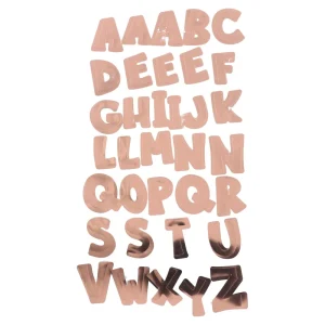 Crafty sticky, alphabet sticker, bronze, 33pcs