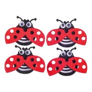 Crafty shapes, craft shapes, ladybugs, felt, 4pcs