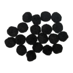 Crafty pom, craft pom pom, black, 20mm, 20pcs
